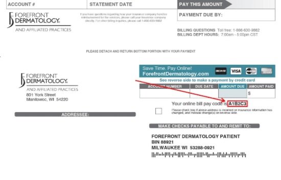 Statement Includes An Online Bill Pay Code