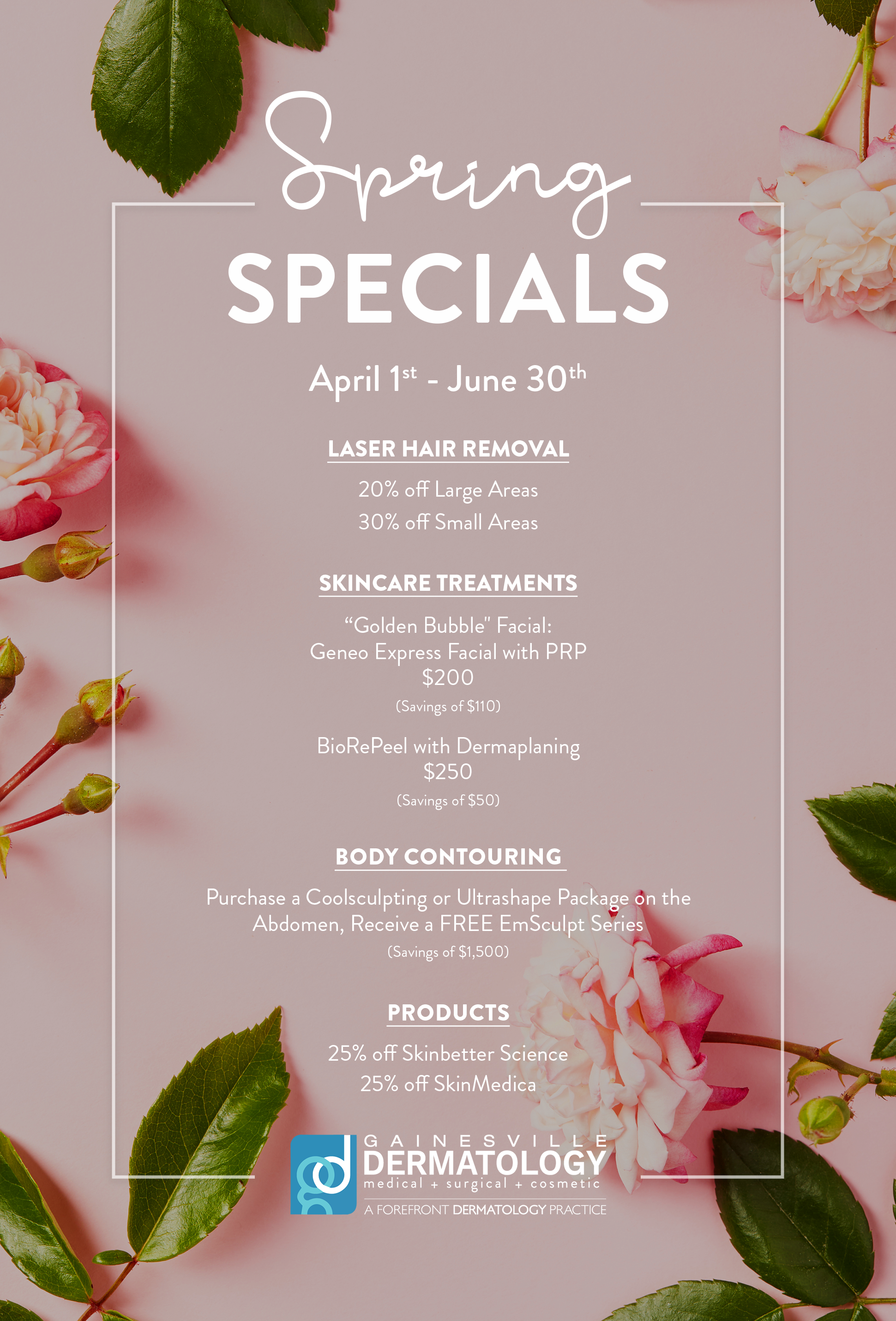 Dermatology Specials for Fall 2023 in Gainesville